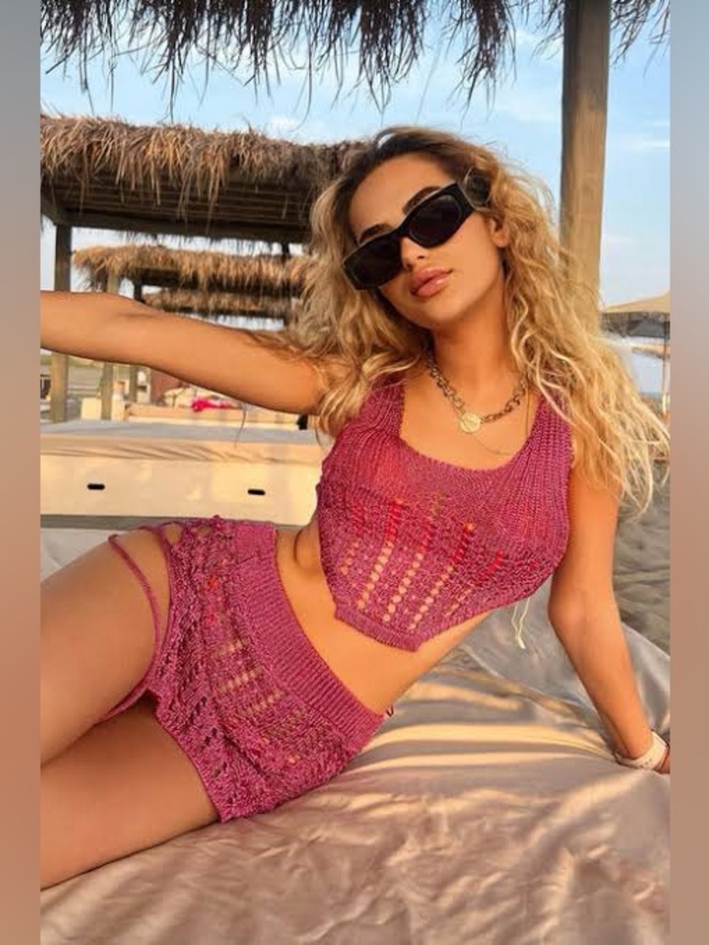 Fashion Nova Emerald Green Days in Maui 2 Piece Cover Up Set Size Small NWT